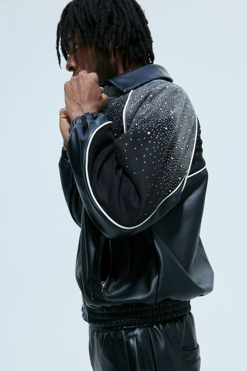 Black Leather / Suede  Astral Zip Jacket