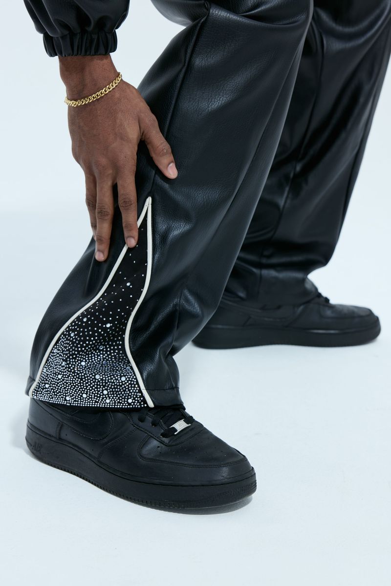 Black Leather / Suede  Astral Zip Pants