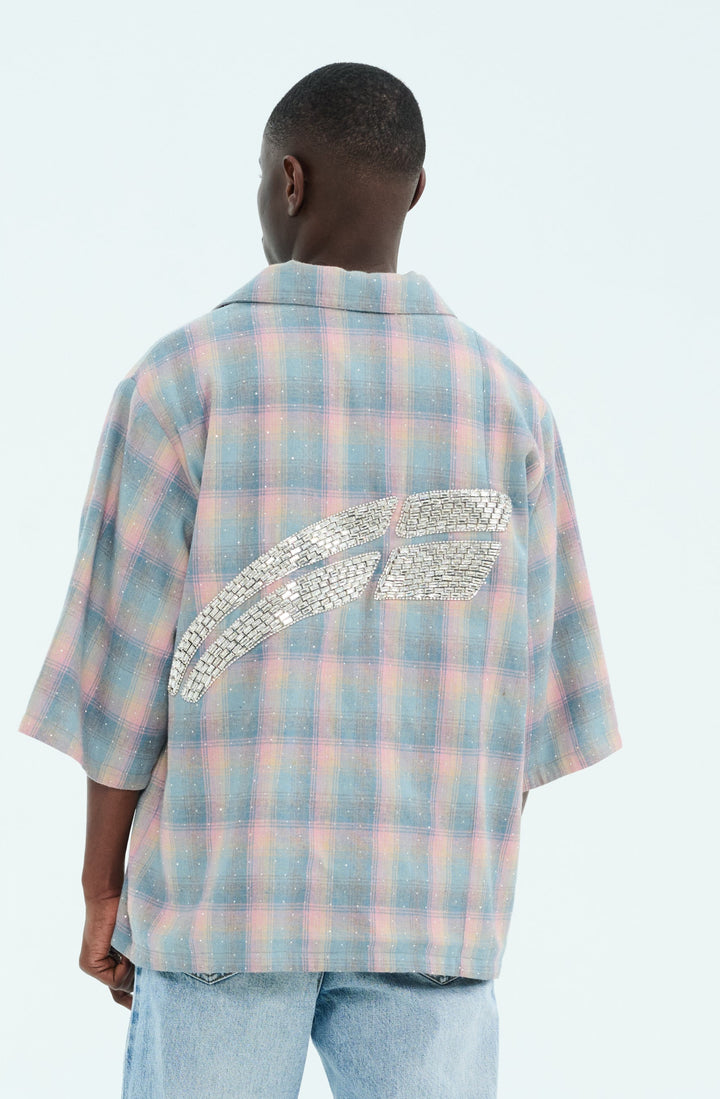 Teal/ Coral  "Lumière" Flannel