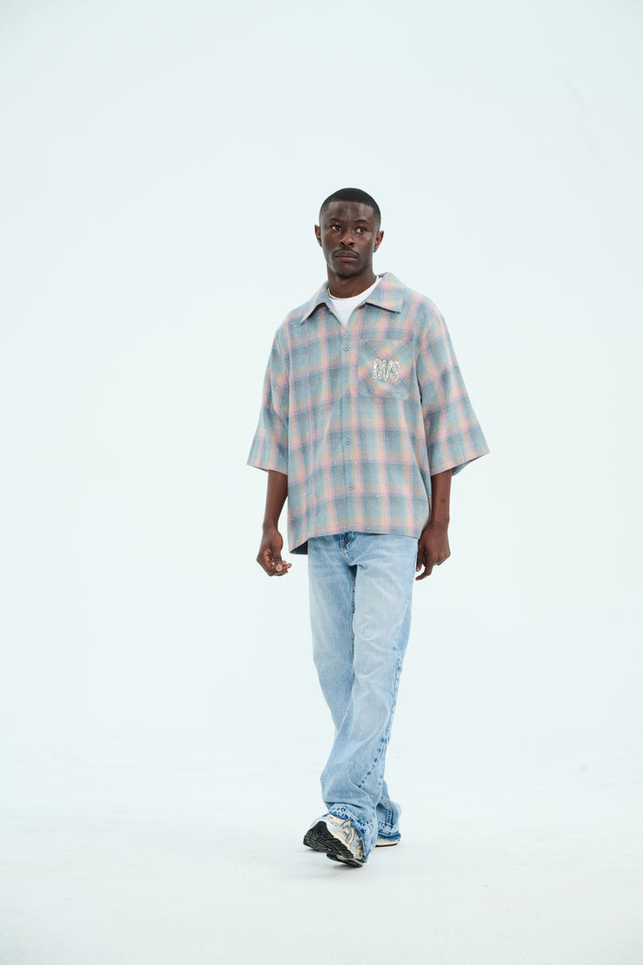 Teal/ Coral  "Lumière" Flannel