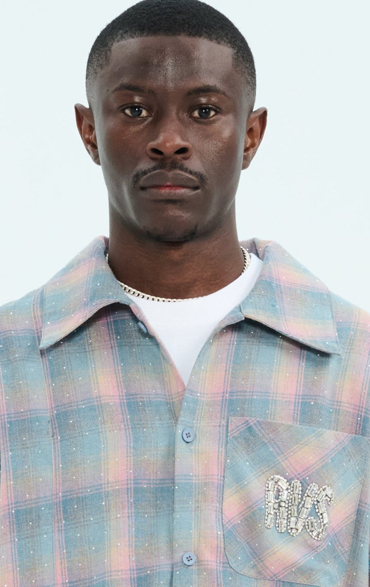 Teal/ Coral  "Lumière" Flannel