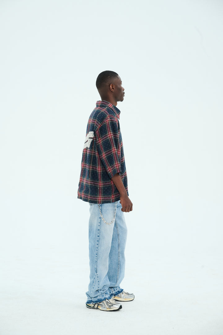 Navy/Crimson  "Lumière" Flannel