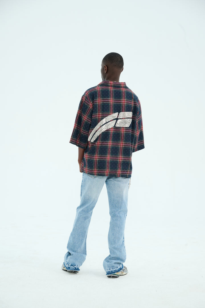 Navy/Crimson  "Lumière" Flannel