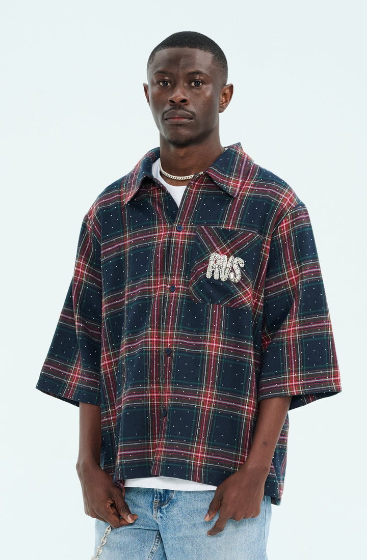 Navy/Crimson  "Lumière" Flannel