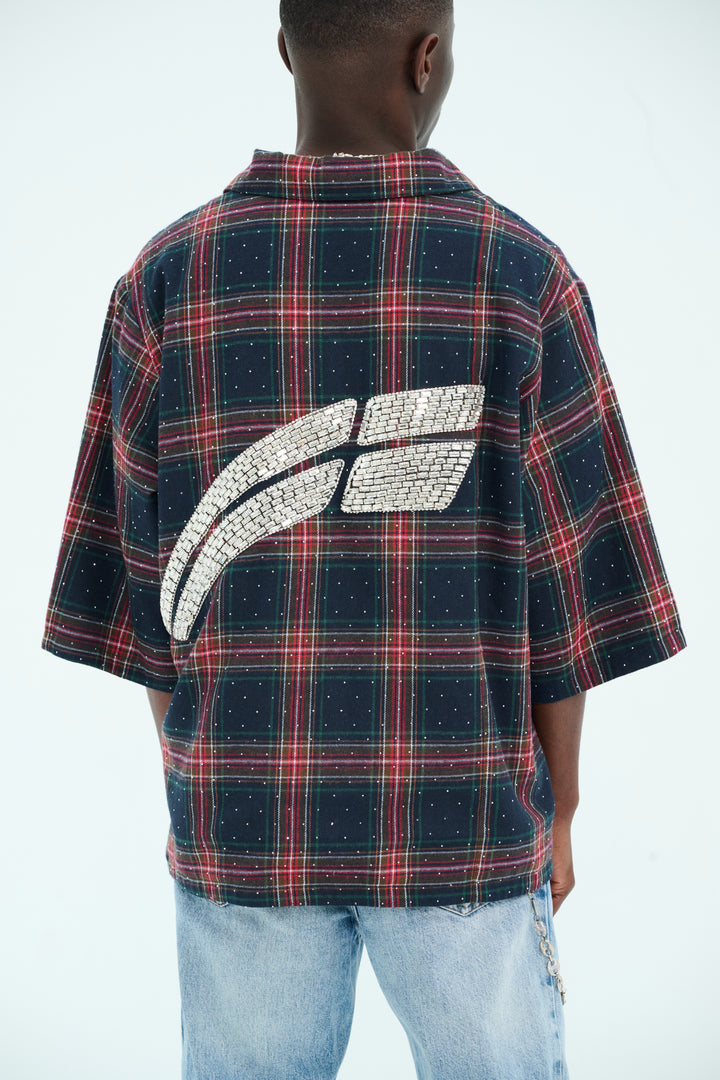Navy/Crimson  "Lumière" Flannel