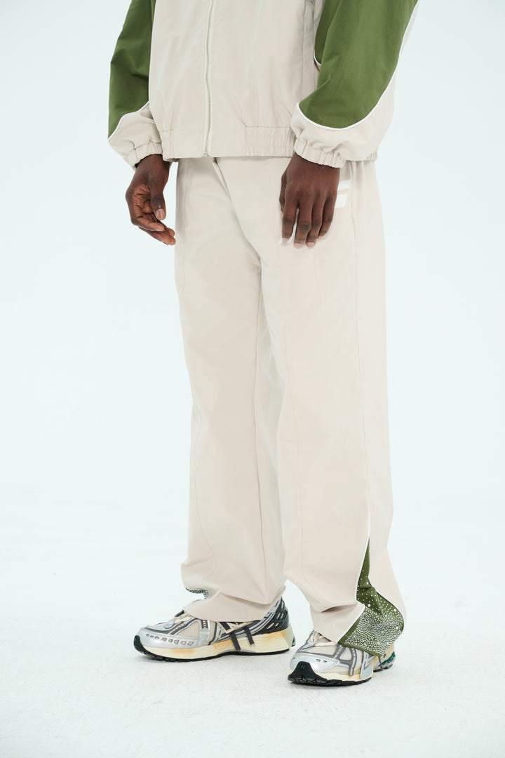 Cream/ Green  "Astral" Zip Windbreaker