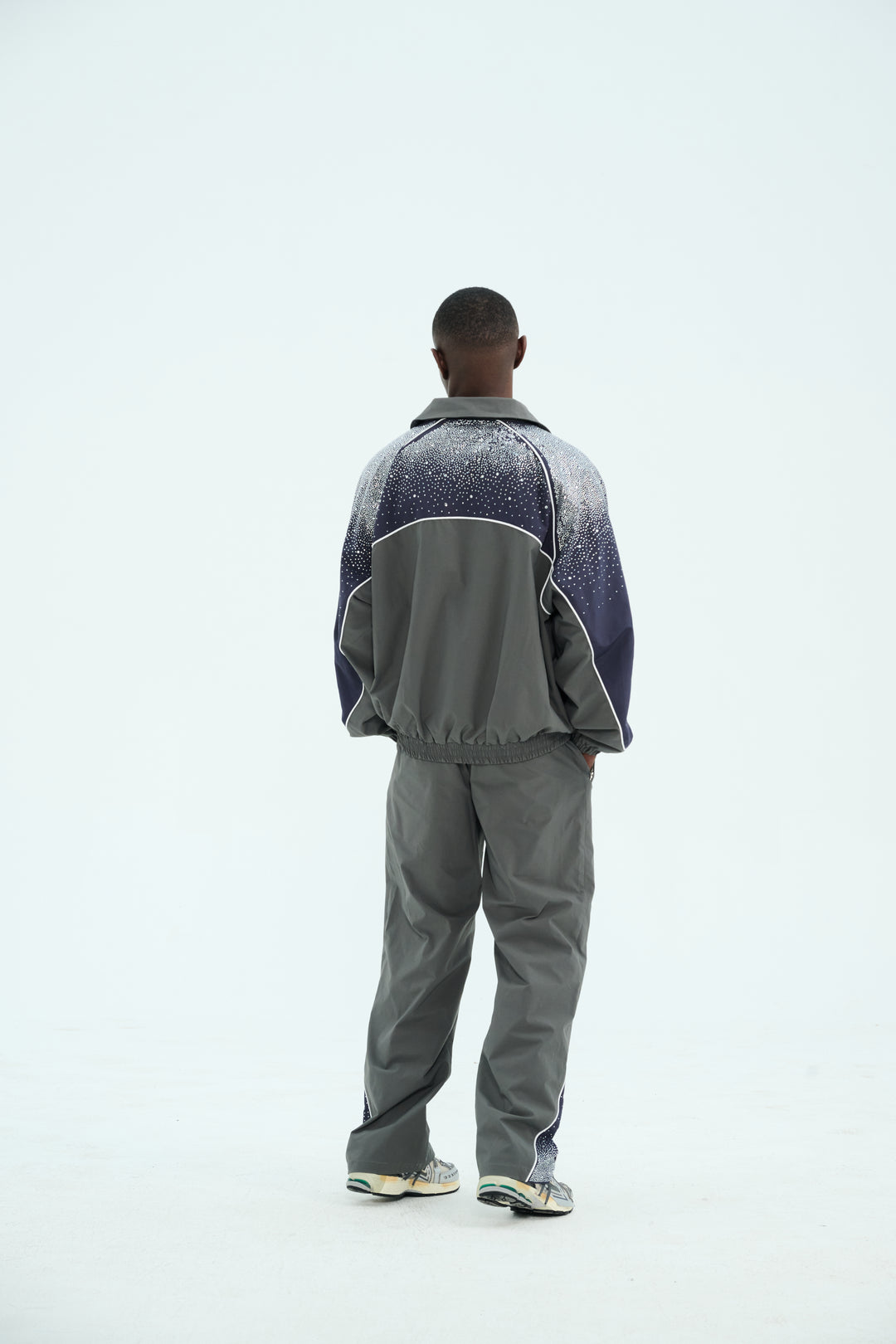 Navy/ Charcoal  "Astral" Zip Windbreaker