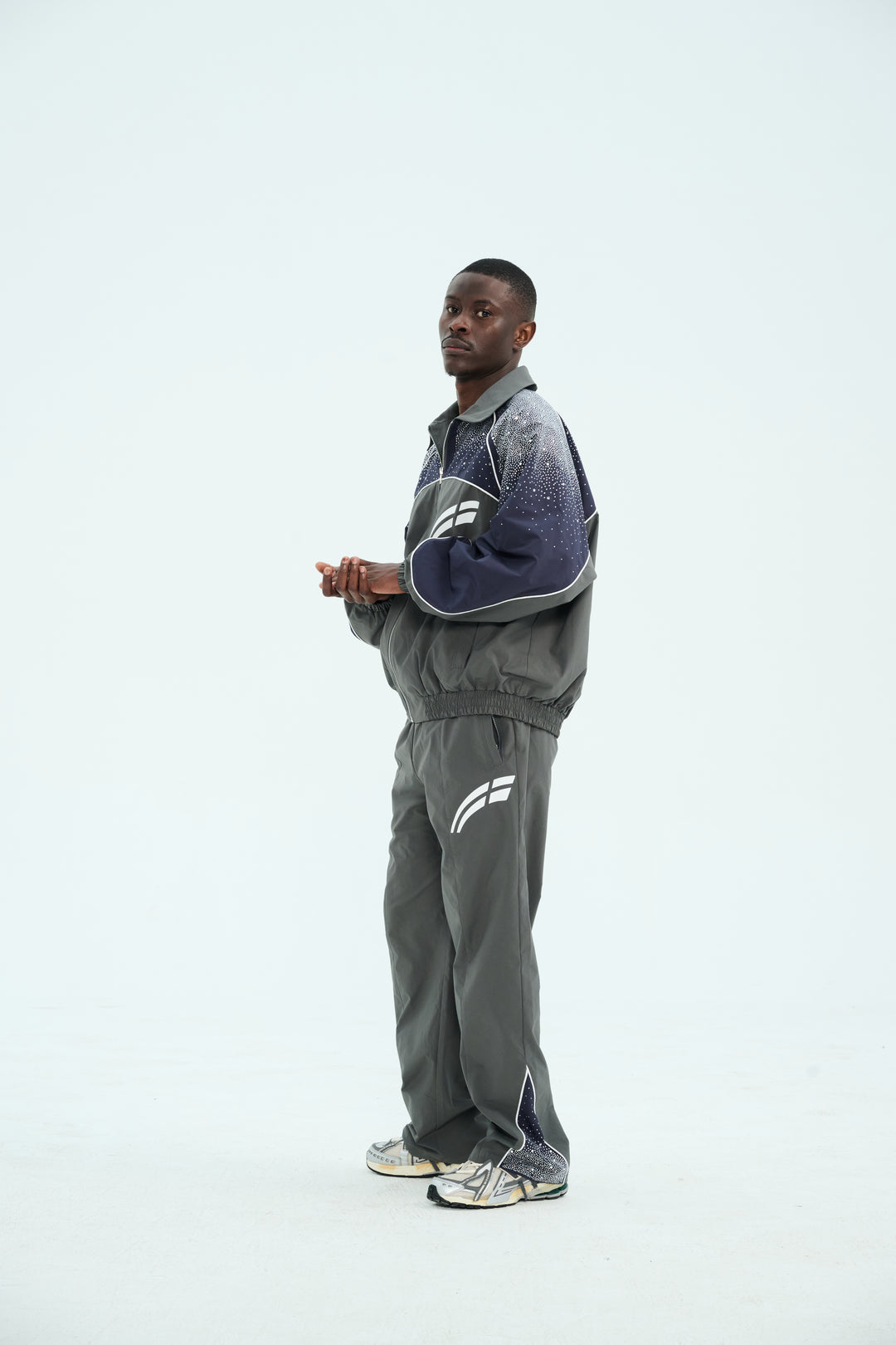 Navy/ Charcoal  "Astral" Zip Windbreaker