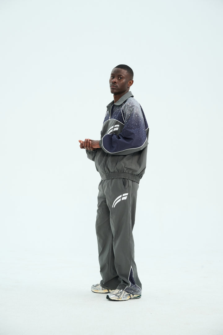 Navy/ Charcoal  "Astral" Zip Windbreaker
