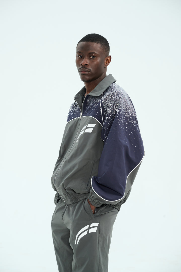 Navy/ Charcoal  "Astral" Zip Windbreaker