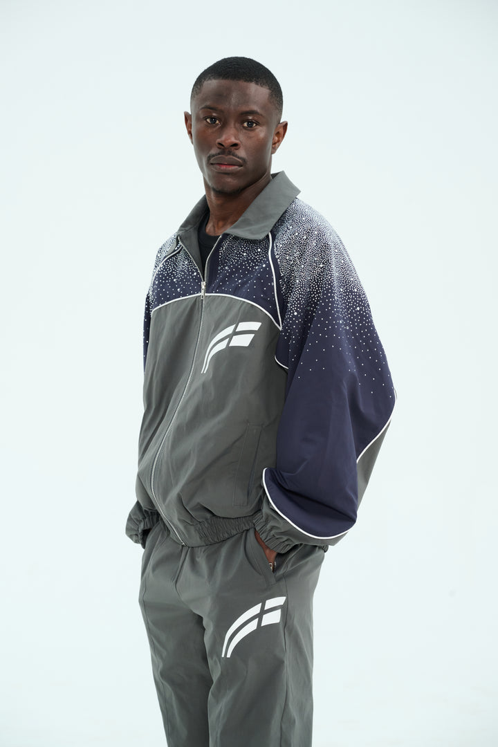 Navy/ Charcoal  "Astral" Zip Windbreaker