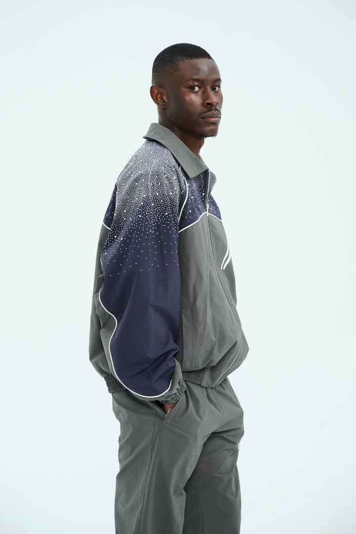 Navy/ Charcoal  "Astral" Zip Windbreaker