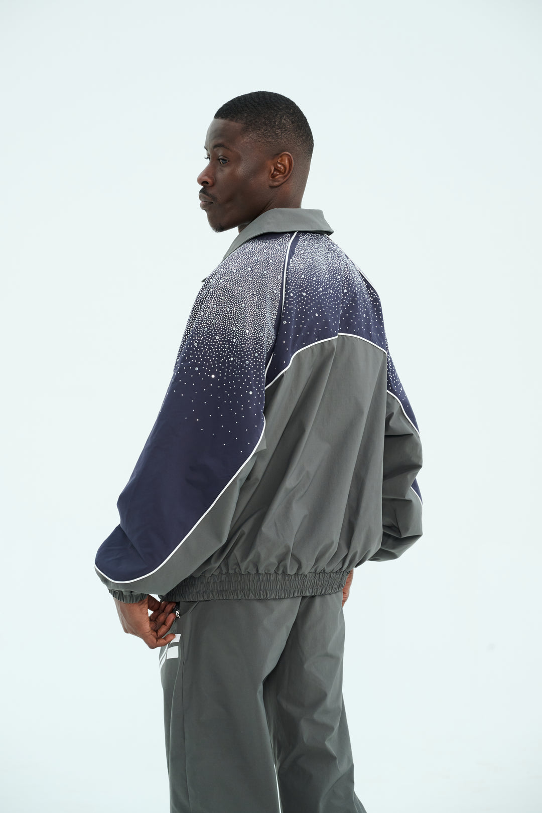 Navy/ Charcoal  "Astral" Zip Windbreaker