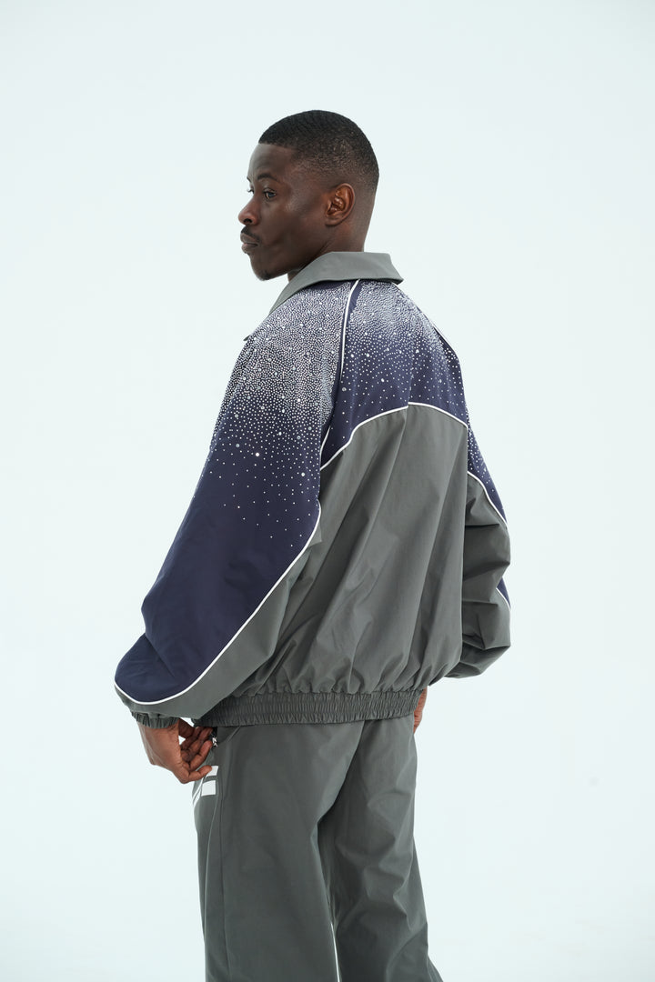 Navy/ Charcoal  "Astral" Zip Windbreaker