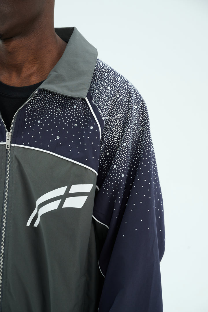 Navy/ Charcoal  "Astral" Zip Windbreaker