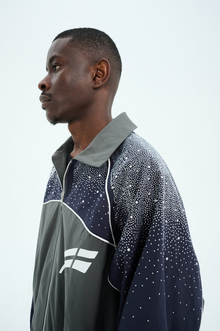 Navy/ Charcoal  "Astral" Zip Windbreaker
