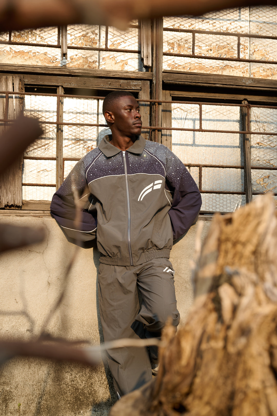 Navy/ Charcoal  "Astral" Zip Windbreaker
