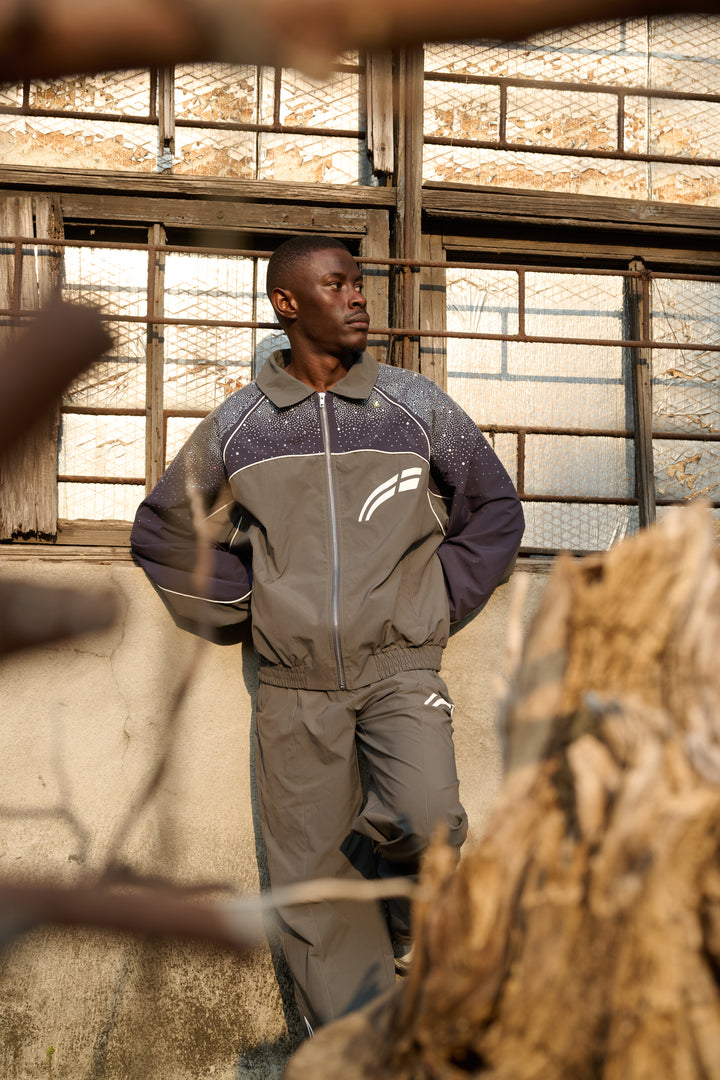 Navy/ Charcoal  "Astral" Zip Windbreaker