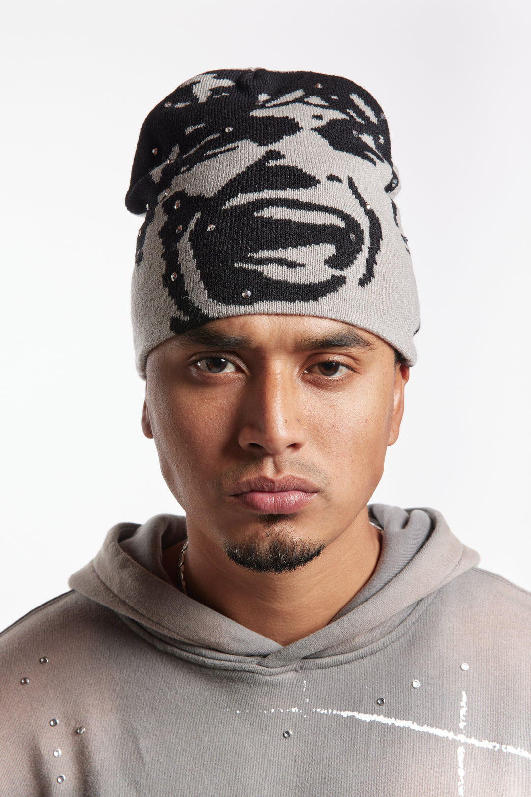 Grey "Scream" Jacquard beanie