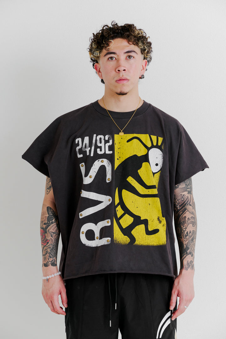 Pigment Wash "Artifact"  Cut Off Wing-Tee
