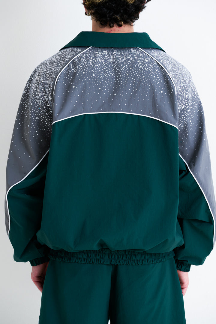 Emerald / Grey "Astral" Zip Windbreaker