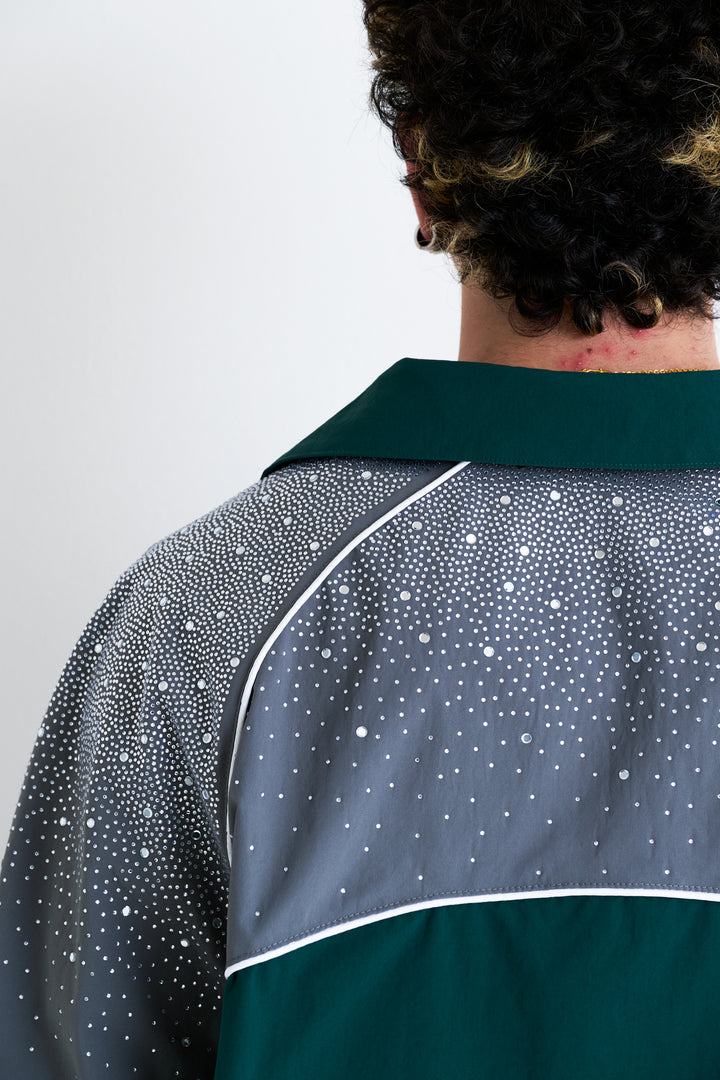 Emerald / Grey "Astral" Zip Windbreaker