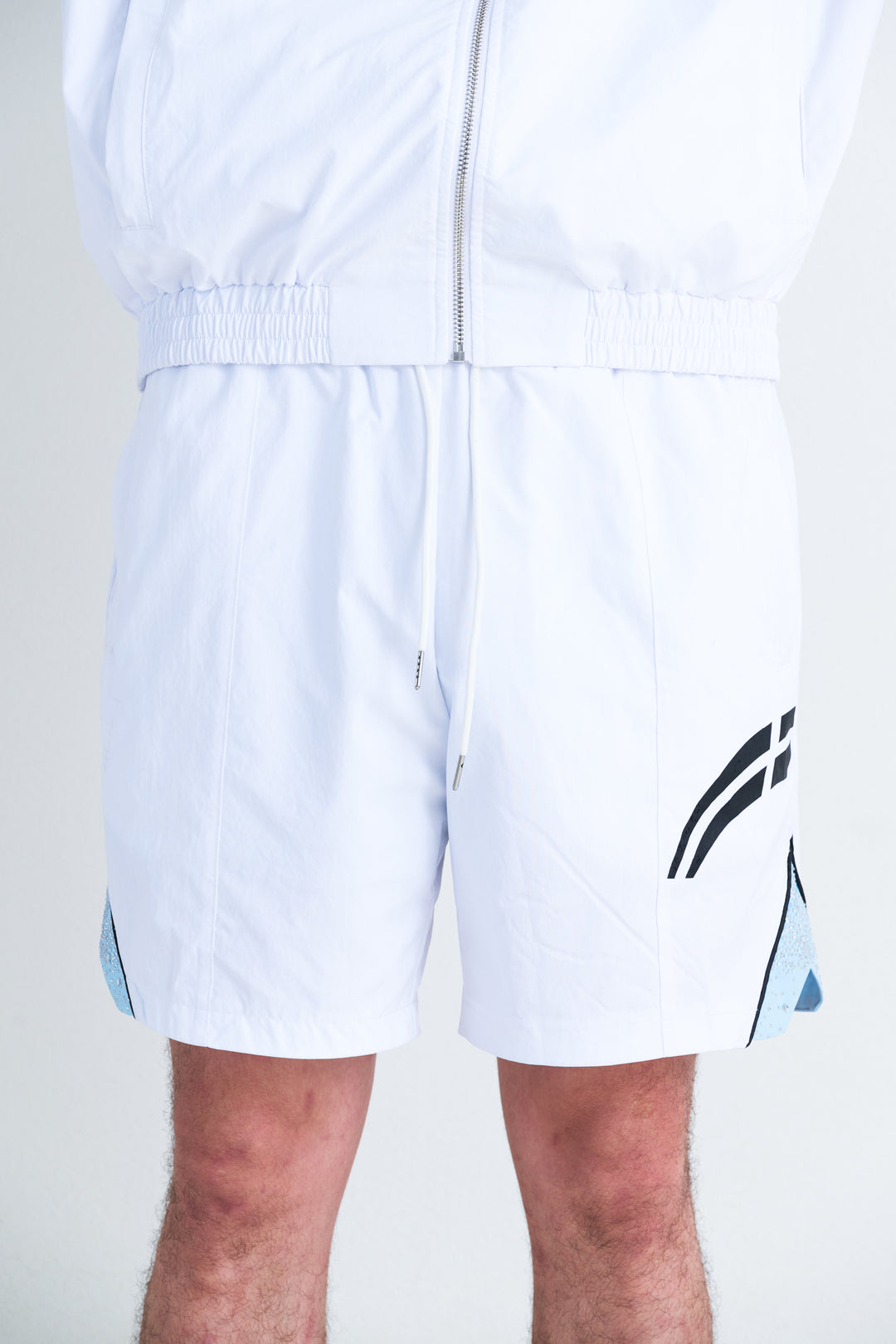 White/ Sky Blue  "Astral" shorts