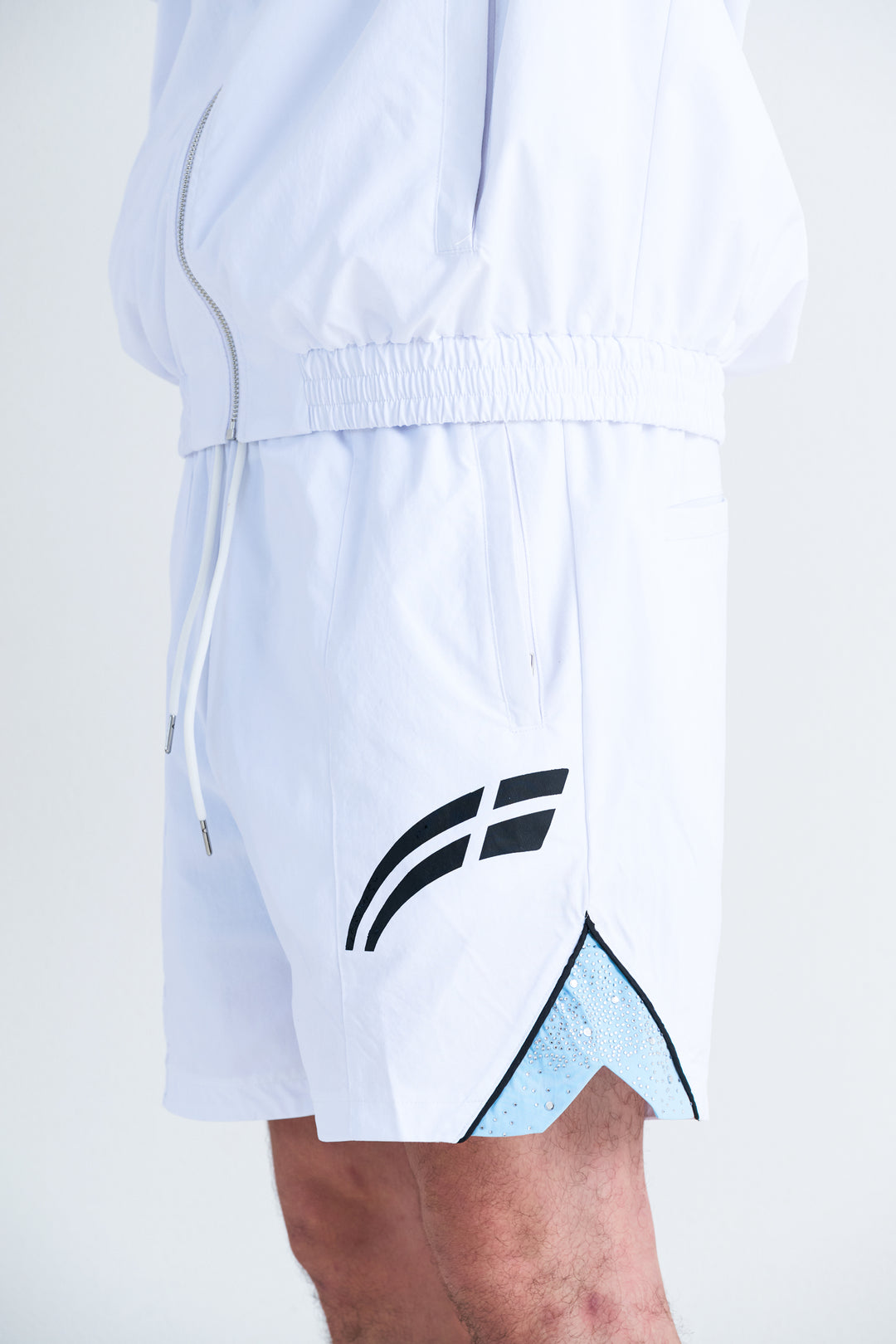 White/ Sky Blue  "Astral" shorts
