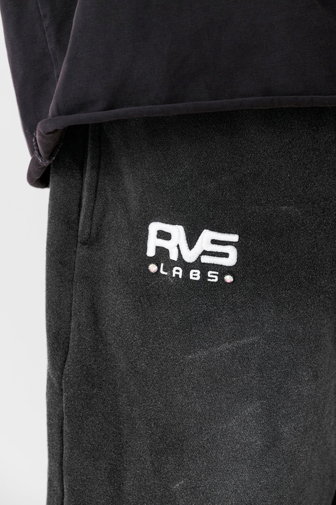 Smoke Washed "Signature" Shorts with Gem Stones