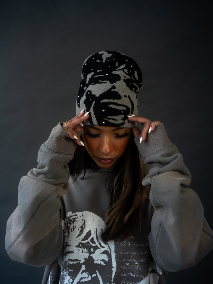 Grey "Scream" Jacquard beanie