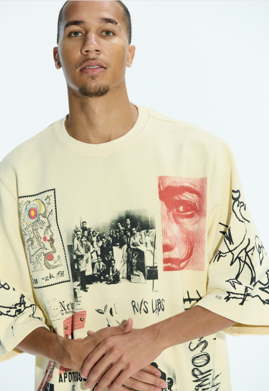 Cream "Dali Theory" 3/4 sweater