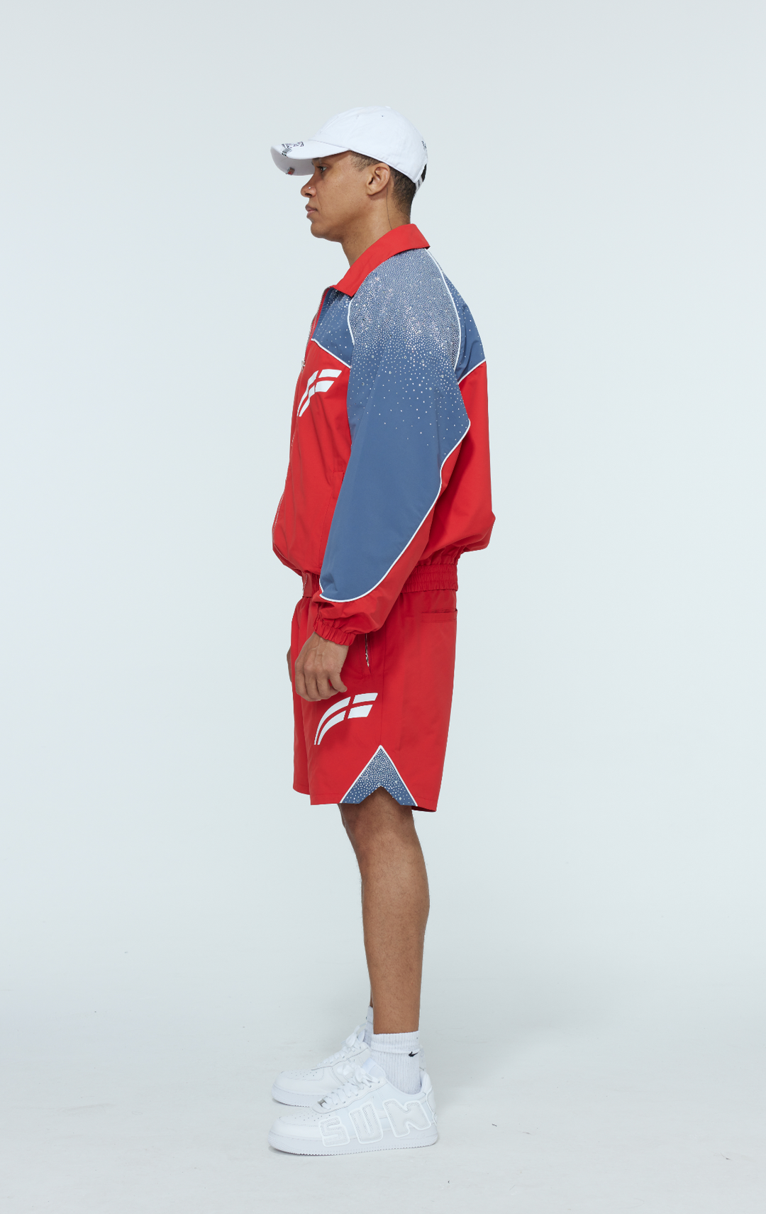 Cherry / Steel Blue  "Astral" Zip Windbreaker  - PRE ORDER