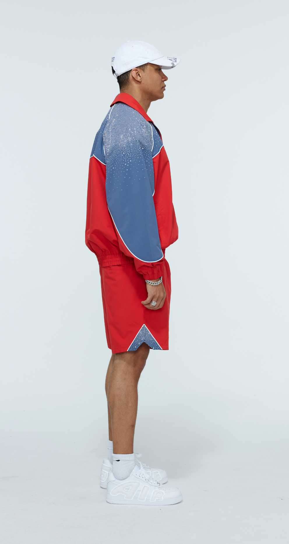Cherry / Steel Blue  "Astral" Zip Windbreaker  - PRE ORDER