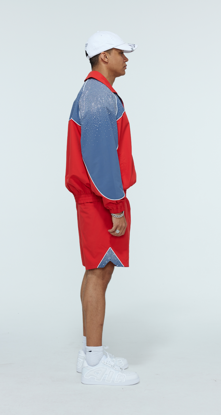 Cherry / Steel Blue  "Astral" Zip Windbreaker  - PRE ORDER