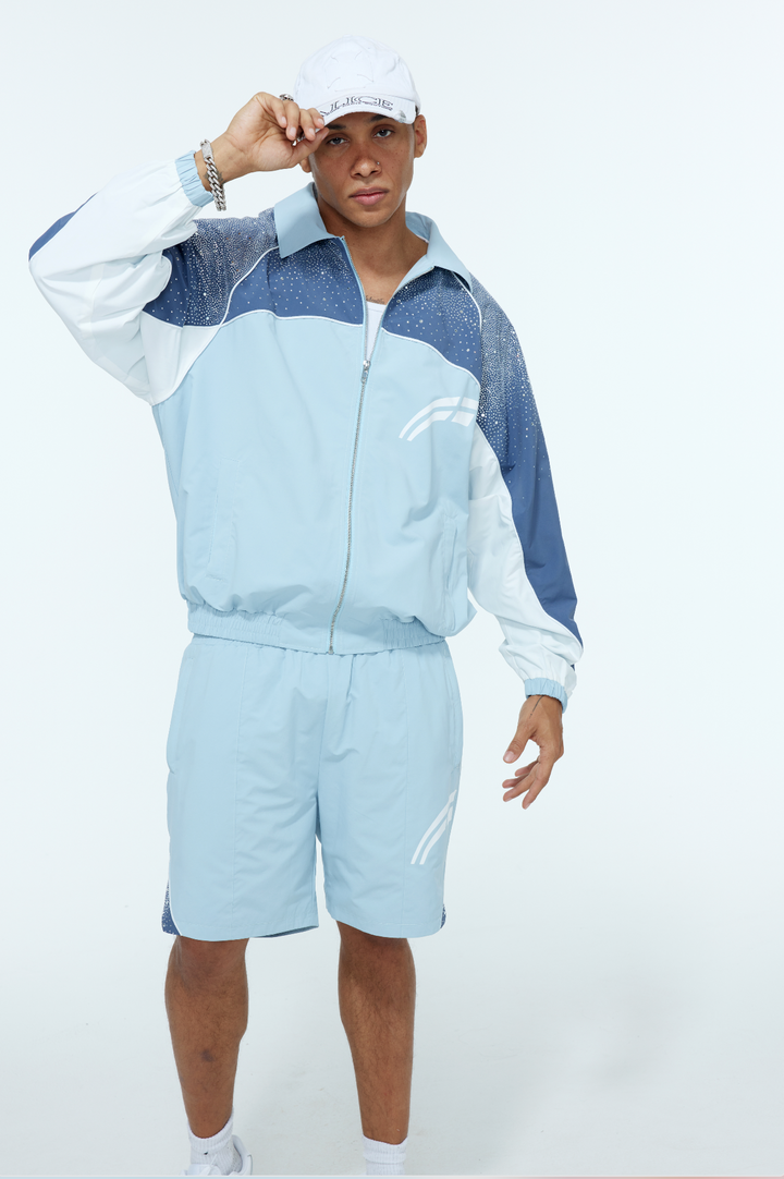 Steel Blue/ Powder Blue  "Astral" Zip Windbreaker  - PRE ORDER