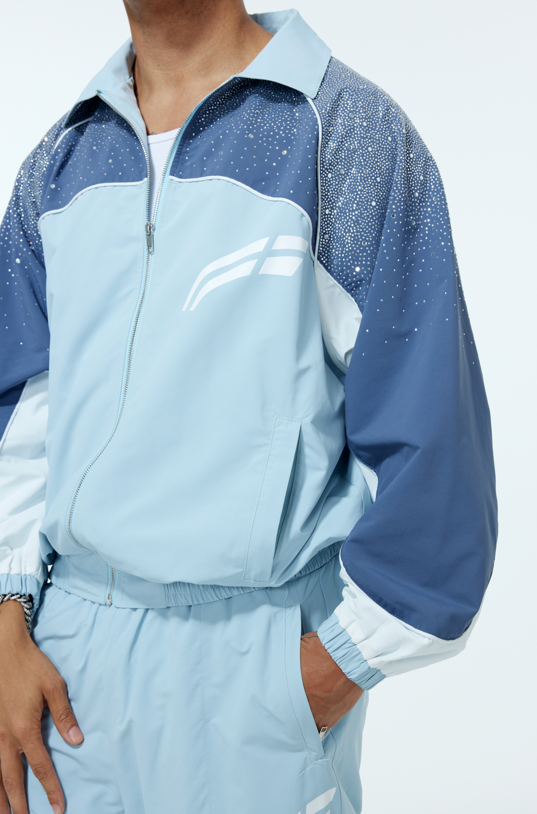 Steel Blue/ Powder Blue  "Astral" Zip Windbreaker  - PRE ORDER