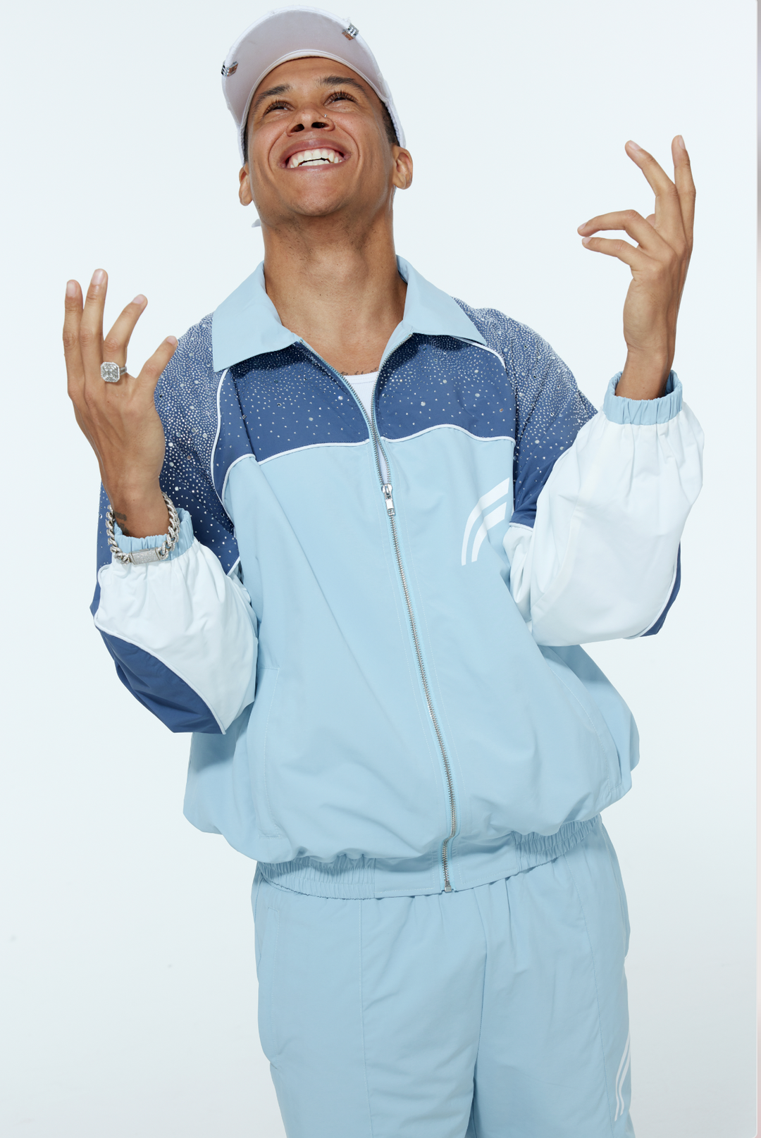 Steel Blue/ Powder Blue  "Astral" Zip Windbreaker  - PRE ORDER