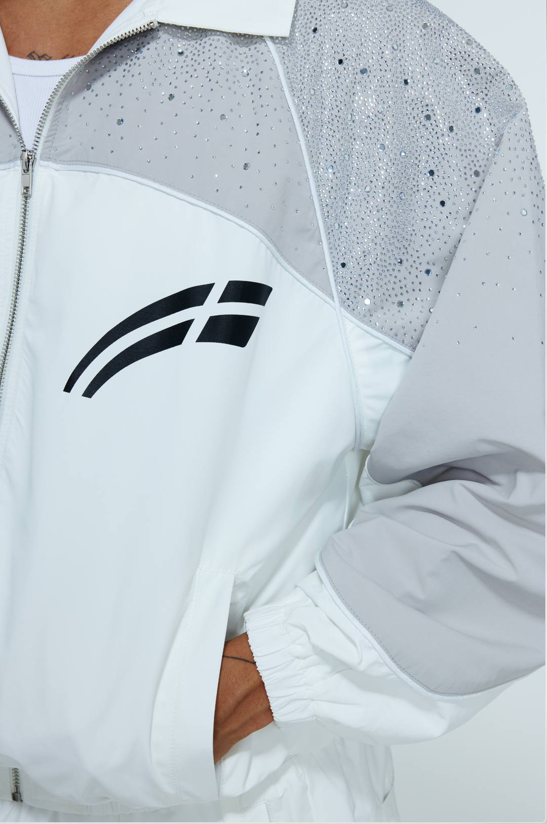 White / Cool Grey  "Astral" Zip Windbreaker  - PRE ORDER