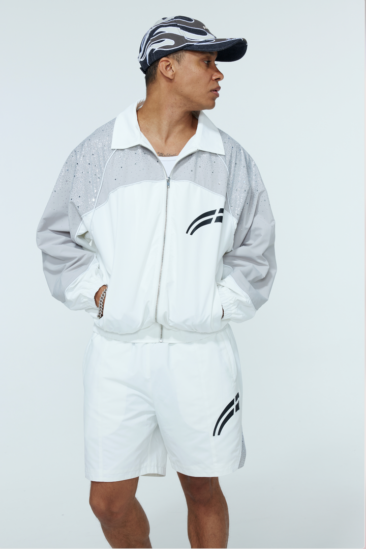 White / Cool Grey  "Astral" Zip Windbreaker  - PRE ORDER