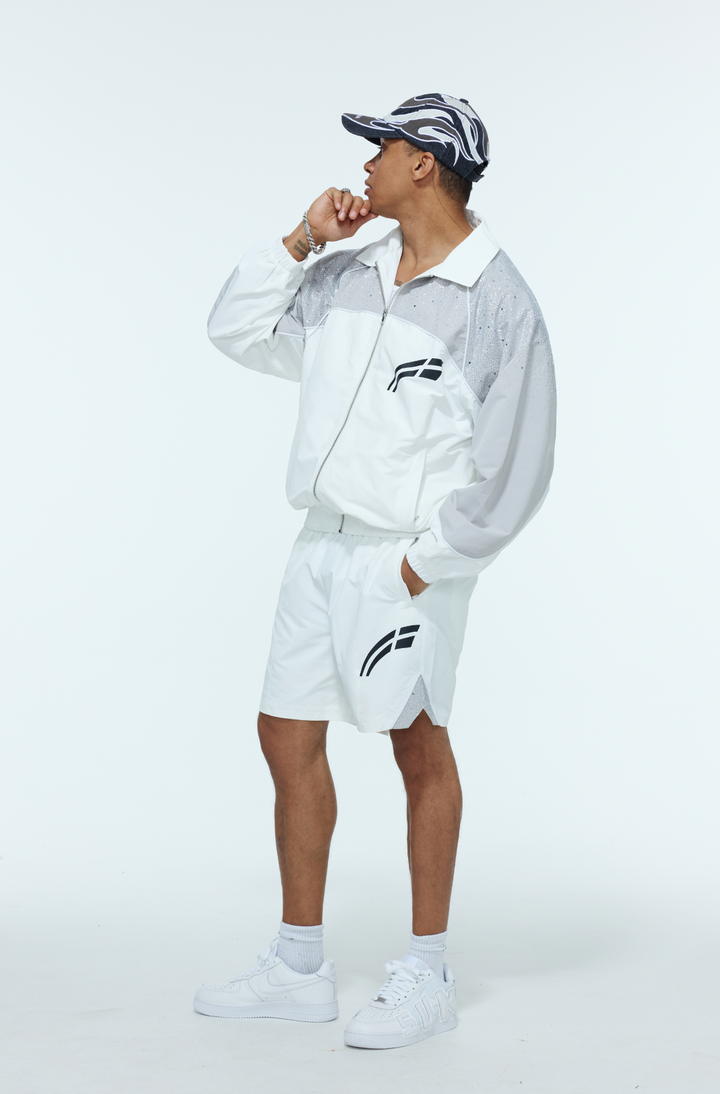 White / Cool Grey  "Astral" Zip Windbreaker  - PRE ORDER