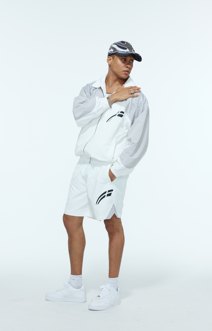 White / Cool Grey  "Astral" Zip Windbreaker  - PRE ORDER