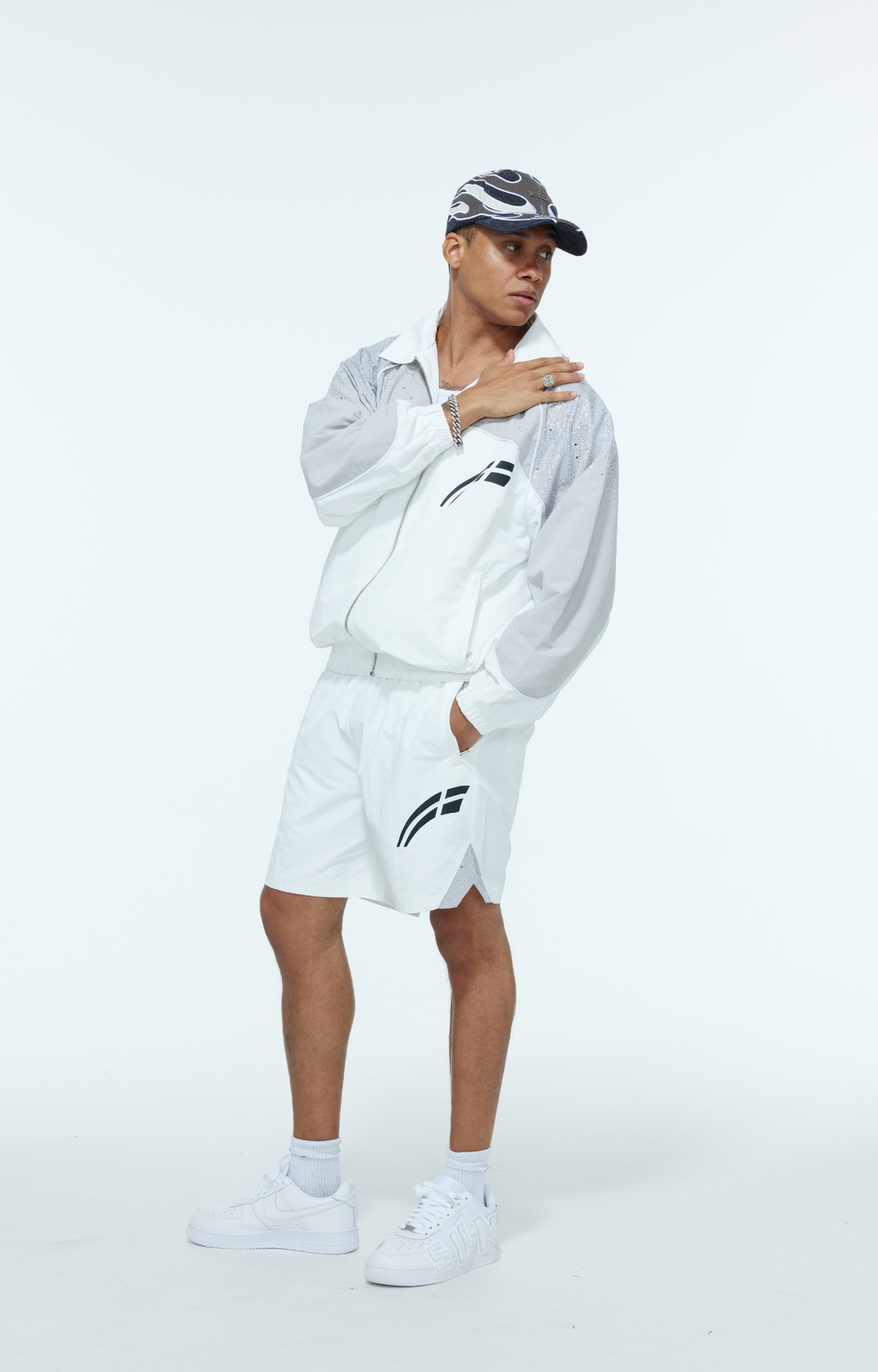 White / Cool Grey  "Astral" Shorts - PRE ORDER