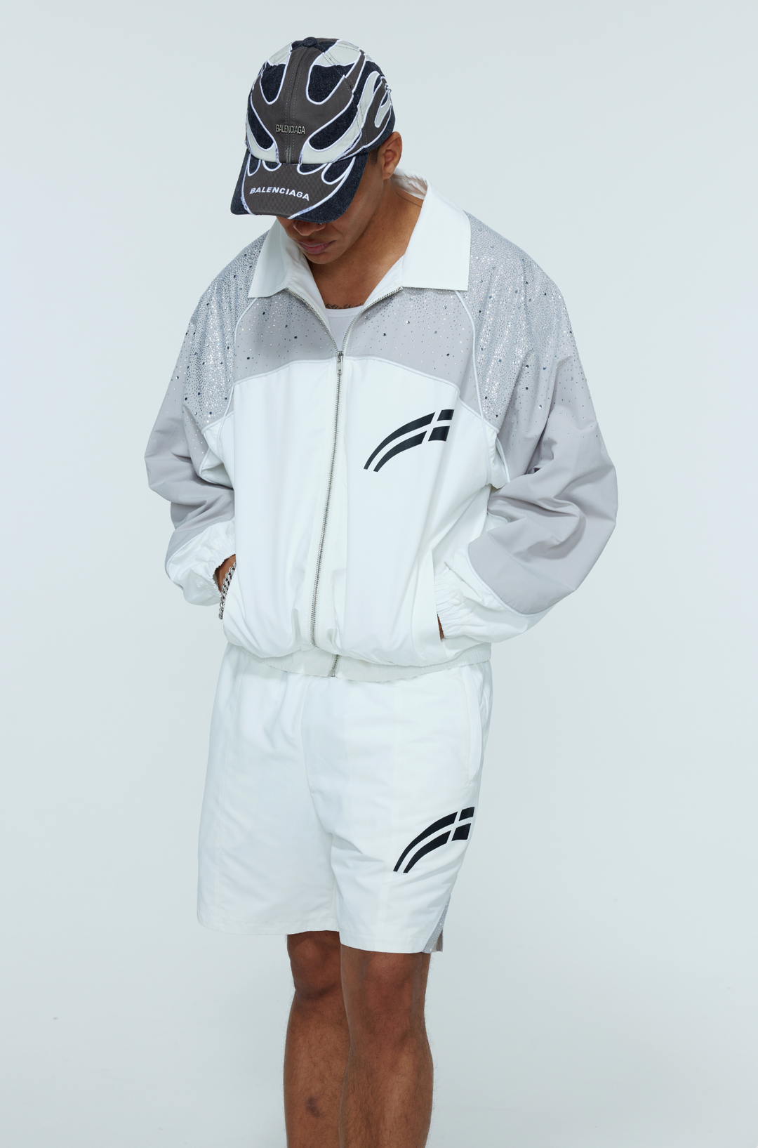 White / Cool Grey  "Astral" Shorts - PRE ORDER