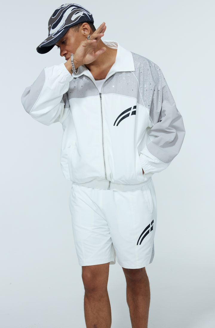 White / Cool Grey  "Astral" Zip Windbreaker  - PRE ORDER