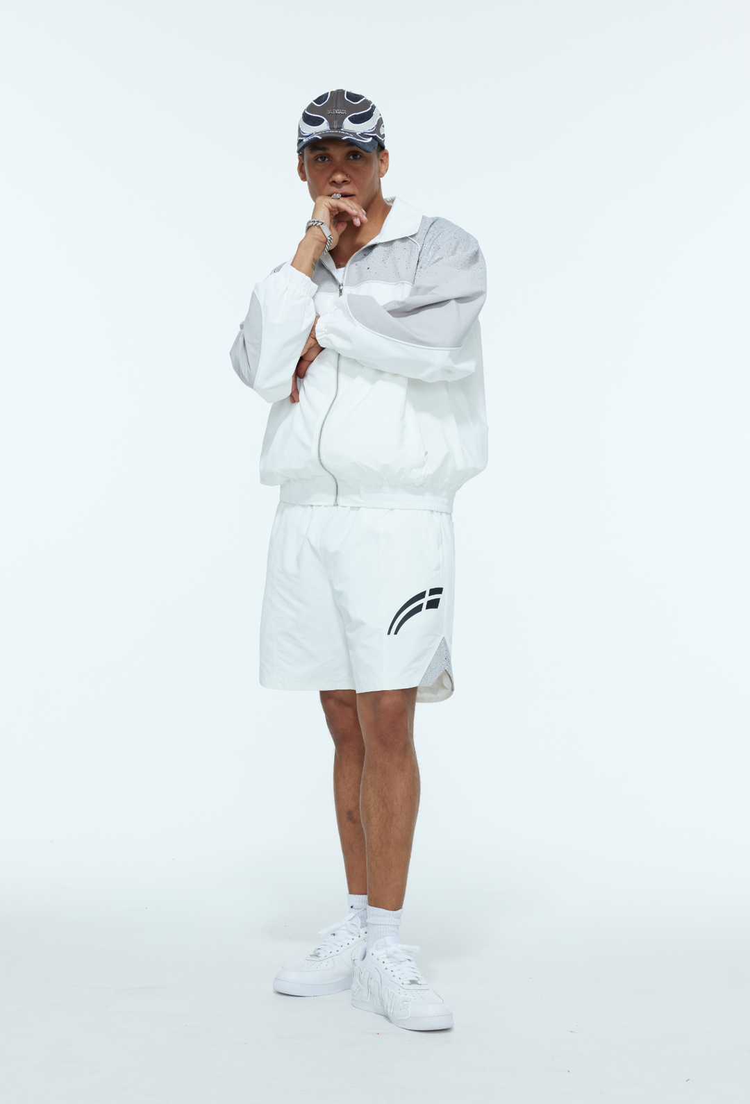 White / Cool Grey  "Astral" Zip Windbreaker  - PRE ORDER